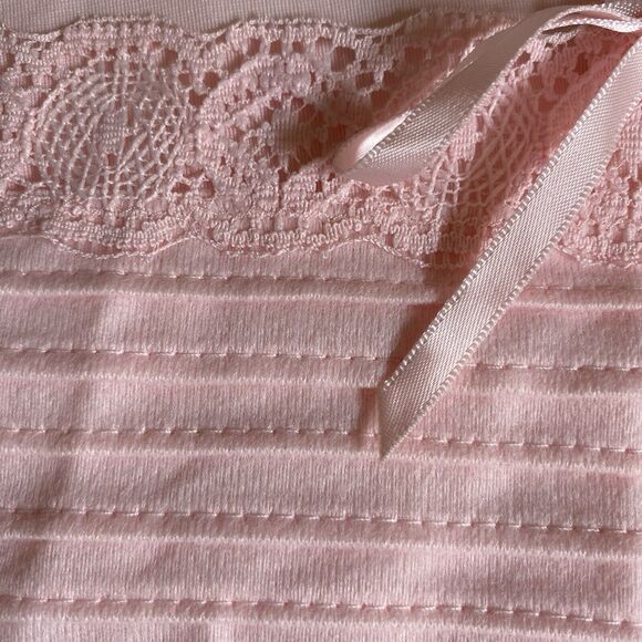 VTG Vanity Fair Womens Pink Brushed Nylon Nightgown Size Medium Cottage Feminine - Picture 9 of 14